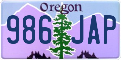 OR license plate 986JAP