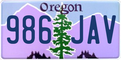 OR license plate 986JAV