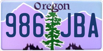 OR license plate 986JBA
