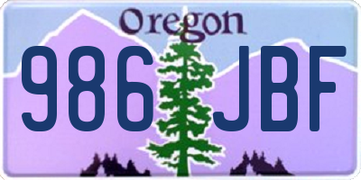 OR license plate 986JBF