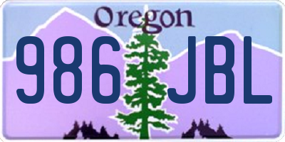 OR license plate 986JBL