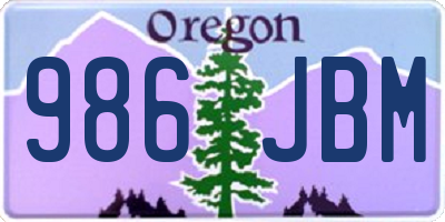 OR license plate 986JBM