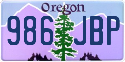 OR license plate 986JBP