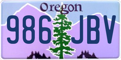 OR license plate 986JBV