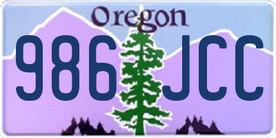 OR license plate 986JCC