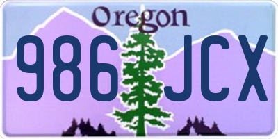 OR license plate 986JCX
