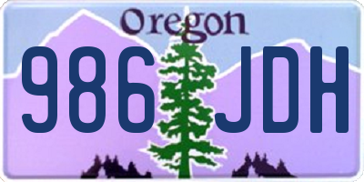 OR license plate 986JDH
