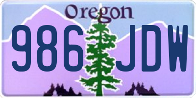 OR license plate 986JDW