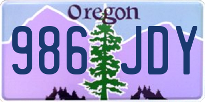 OR license plate 986JDY