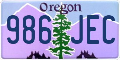 OR license plate 986JEC