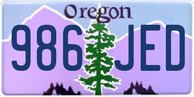 OR license plate 986JED