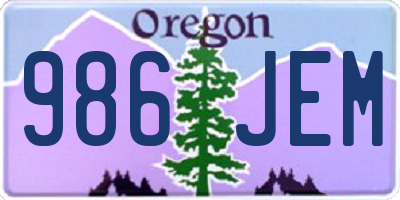 OR license plate 986JEM