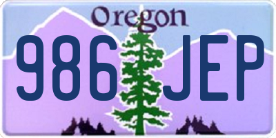 OR license plate 986JEP