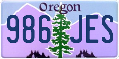 OR license plate 986JES