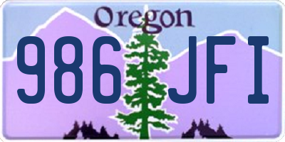 OR license plate 986JFI