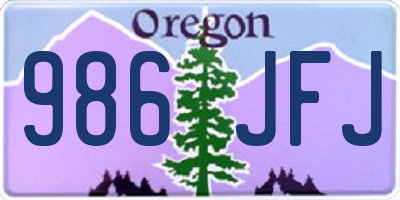 OR license plate 986JFJ