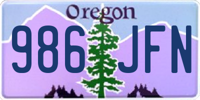 OR license plate 986JFN