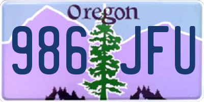 OR license plate 986JFU