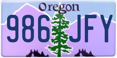 OR license plate 986JFY