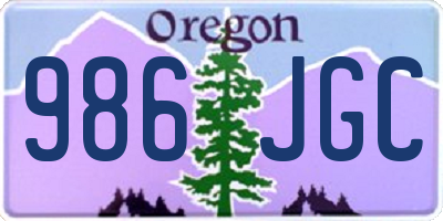 OR license plate 986JGC