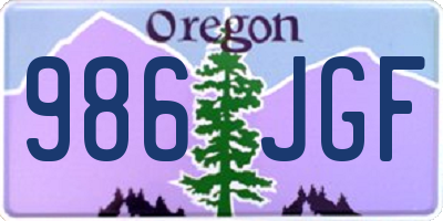 OR license plate 986JGF