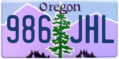 OR license plate 986JHL