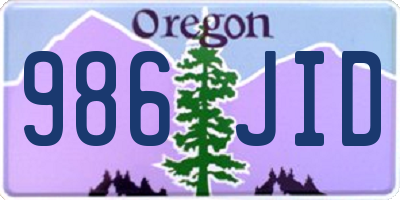 OR license plate 986JID