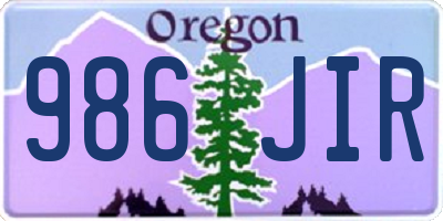 OR license plate 986JIR