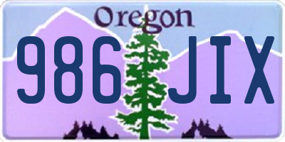 OR license plate 986JIX