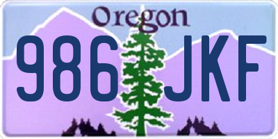 OR license plate 986JKF