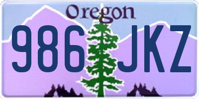 OR license plate 986JKZ