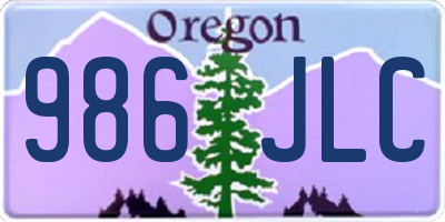 OR license plate 986JLC