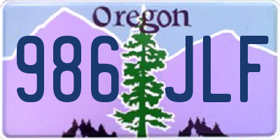 OR license plate 986JLF