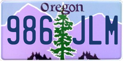 OR license plate 986JLM