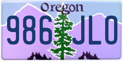 OR license plate 986JLO