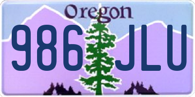 OR license plate 986JLU