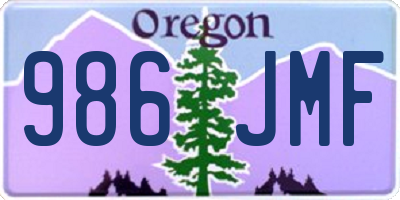 OR license plate 986JMF