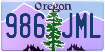 OR license plate 986JML