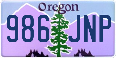 OR license plate 986JNP