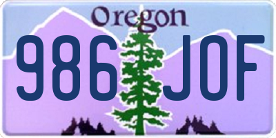 OR license plate 986JOF