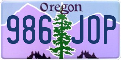 OR license plate 986JOP