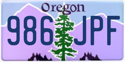 OR license plate 986JPF