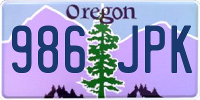 OR license plate 986JPK