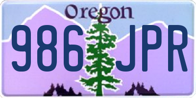 OR license plate 986JPR