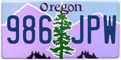 OR license plate 986JPW