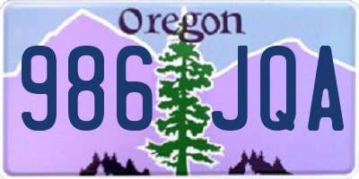 OR license plate 986JQA