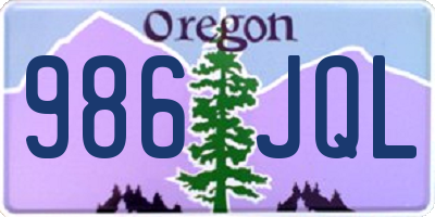 OR license plate 986JQL