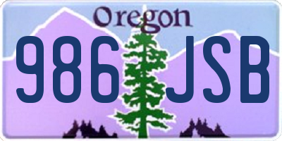 OR license plate 986JSB