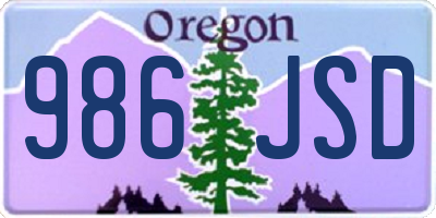 OR license plate 986JSD