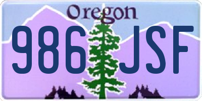 OR license plate 986JSF